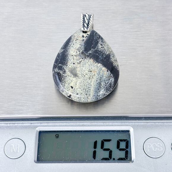 Vintage Sterling Silver 925 Apache Gold Teardrop Pendant | Gemstone - Picture 5 of 6